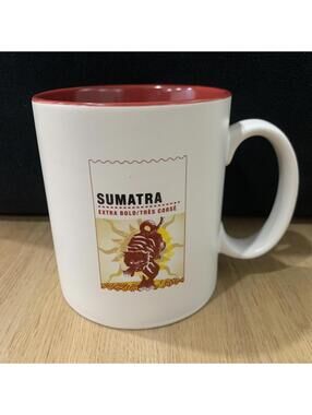 Starbucks 2010 Sumatra Tiger Logo Postage Stamp Series Mug 15.5oz EUC